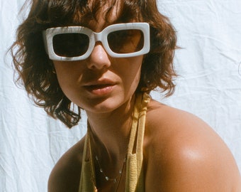 Oversized Square White/Tortoise Sunglasses