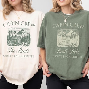 Cabin Crew Bachelorette T-Shirt | Vintage Custom Camp Bach Shirt | Mountain Bride Tee Hiking Lake Themed Girls Trip | Bridal Party Gifts