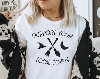 Support Your Local Coven T-Shirt | Unisex Short Sleeve Tee | Bella Canvas 3001 | Witchy Shirt | Witchcraft Funny Tee | Witch Gift