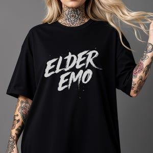 Elder Emo T-shirt | Comfort Colors 1717 | Pop Punk Graphic Tee | Emo Band Shirt | Alternative Music Scene Top | Concert Festival Gift