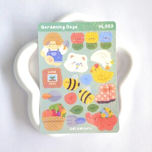Gardening Days schattig stickervel, decostickers tuinplanten, lentestickers, laptopstickers esthetiek, polcostickers, bujostickers