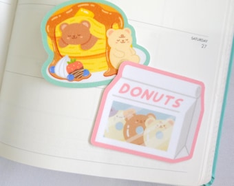 Dessert glitter die cut sticker | asian snacks cute stickers for bujo, deco, journaling, planner, pen pal | kawaii stickers