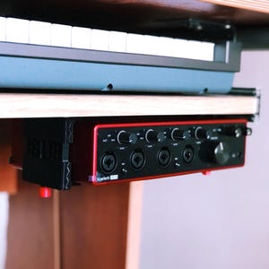 Studio Under Desk Mounting Bracket For Audio Interface (Focusrite 18i8 1st 2nd 3rd Gen) 58mm - 68mm Devices ( M - Audio + More )