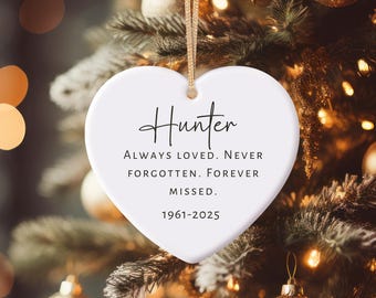 Ornement commémoratif pour toujours, décoration de Noël, cadeau de perte, décoration de deuil, cadeau du souvenir, souvenir, souvenir affectueux