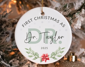 Premier Noël en tant que médecin, cadeau de Noël pour médecin, décoration de Noël pour un diplômé d'une faculté de médecine, décoration de Noël personnalisée pour médecin