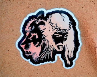 The Lion Of Judah Sticker Glossy | Vinyl Christian Sticker | Waterproof Jesus Sticker | Bible Sticker | Laptop Sticker | Die Cut Decal