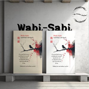 Wabi-Sabi, Japanese Word and Definition Art Print, Japanese Quote Print, Quote Wall Art, Japanese Printable Wall Art Posters, Wall Art Print