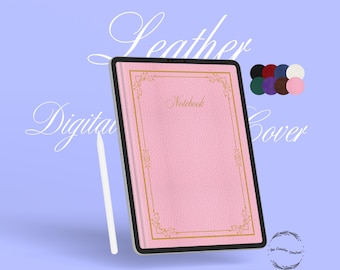 Digital Leather Notebook Cover: GoodNotes Tablet Journal (PDF Download)