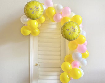 Pink Lemonade Party balloon garland | Lemonade Lemon Birthday Balloon Garland Kit | Sweet One Birthday Lemon Party