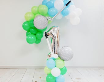 Kit de columna de globos de golf para el primer cumpleaños: Decoración para fiesta de hoyo en uno