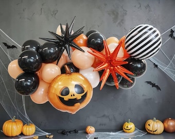 Spooky One Halloween Balloon Garland: Burnt Orange Party Decor