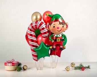 Christmas Elf Balloon Bouquet: Holiday Party Decorations