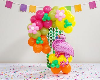 Kit de guirnalda de globos de flamencos: Decoraciones para fiestas tropicales del Cinco de Mayo