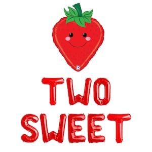 Two Sweet Berry Balloon Banner | Strawberry Balloon 2nd Birthday Berry Balloon | Baby Girl Birthday Party Berry Decorations