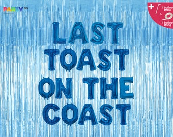 Last Toast on the Coast Bridal Shower Decorations | Blue Foil Fringe | Toast on the Coast Bachelorette Party Decorations