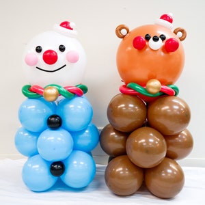 Bear birthday / baby shower & Snowman DIY Balloon Garland Kit | Christmas Balloon Column | Bear baby shower Birthday Party Deco