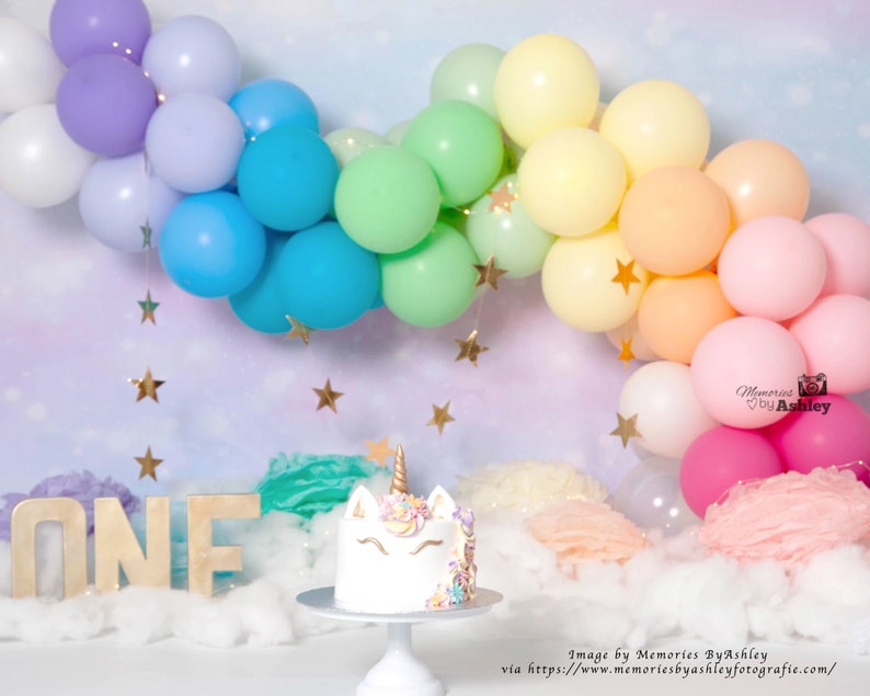Pastel Rainbow 1st Birthday Balloon Garland kit Pride gay image 1