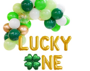 Lucky One St Patricks Day Birthday Party Balloon Decorations | 1st Birthday Party St Patricks Day | First 1st Birthday Decor St Patricks Day