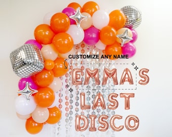 Last Disco Custom Balloon Set | Retro Disco Cowgirl Rodeo Bachelorette Party Decor | Customize Cowgirl Bachelorette Party Decorations