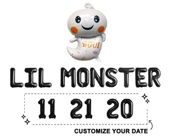 Little Monster Banner | Halloween Themed Baby Shower Decorations | Little Monster Balloon Banner