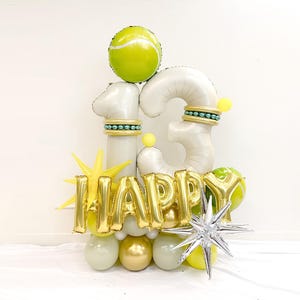 Tennis Birthday | Tennis Balloon column | 13 YEARS OF FLAMAZING birthday party decoration column | Sport themed party Tennis