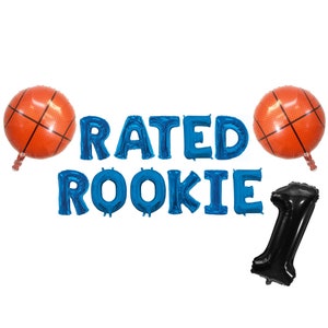 Rated Rookie 1st Birthday Banner | Basketball NBA THEME 1st Birthday Balloon Banner | Basketball Balloon First 1st Birthday| Sport themed