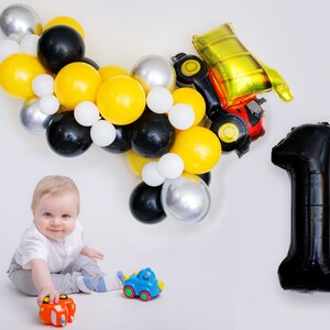 Construction Themed Balloon Garland DIY Kit | Dump Truck Balloon | Construction Balloon Garland Kit | Under Construction Balloon Garland