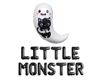 Little Monster Halloween 1st Birthday Banner | Halloween Themed Birthday | Lil Monster Balloon Banner Halloween Baby Birthday Party