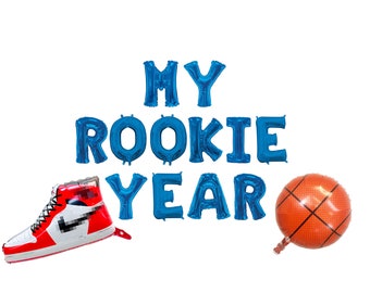 My Rookie Year Banner | Basketball NBA Theme 1st Birthday Balloon Banner | Sneaker Balloon First 1st Birthday| Sport themed