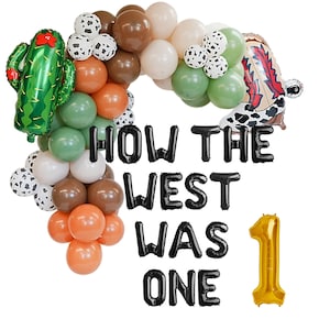 How The West Was One | Wild West Balloon Arch Kit | Western Cowboy theme balloon garland | 1st Rodeo Birthday Western themed party decors