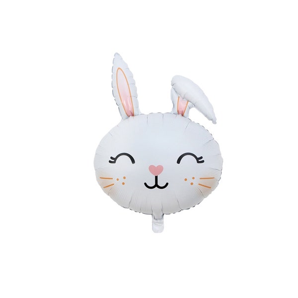 White Bunny Mylar Balloon | Easter Party Decoration | Our Little Bunny is One Decorations | Hoppy Birthday Little Bunny Rabbit Baby Shower