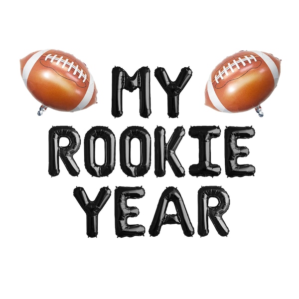 My Rookie Year | First Year Down Banner with football balloon  | Football Themed 1st Birthday Party Decorations