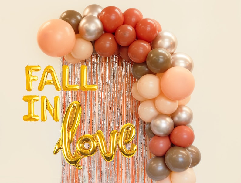 Fall in Love Balloon Arch  Fall Engagement Party Decoration  image 1