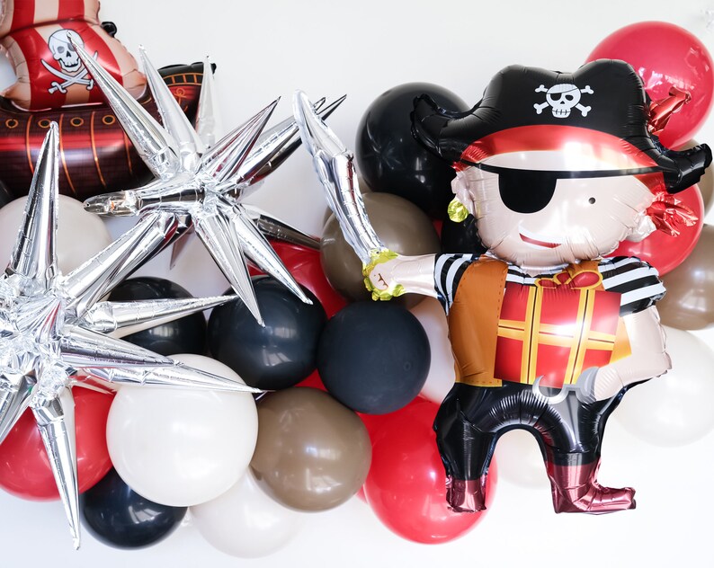 Pirate Birthday Decorations Ballon Arch Garland Pirate Theme party Balloons Garland Arch Kit Baby Shower Pirate Birthday Party Decorations image 2