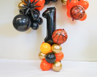 Rookie Year 1st Birthday Party Balloon Column | Basketball NBA theme Birthday Party Balloon Column | Sports Theme Balloons Column