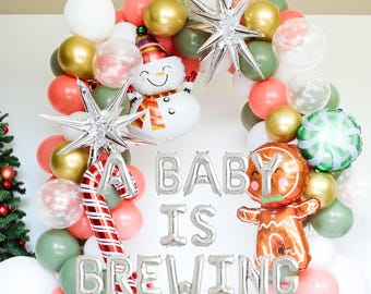 Christmas Baby Shower Balloon Garland: Winter Wonderland Theme
