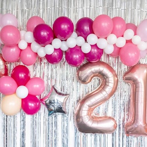 21st Birthday Balloons DIY Kit | Jumbo 21 Big number| 21st Birthday party ideas | 21st Birthday gifts for her