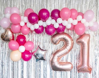 21st Birthday Balloons DIY Kit | Jumbo 21 Big number| 21st Birthday party ideas | 21st Birthday gifts for her