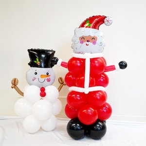 Balloon Santa Column Kit Christmas Party decoration | Winter Baby Shower Christmas Boy Girl Holiday party column | Christmas Santa Balloon