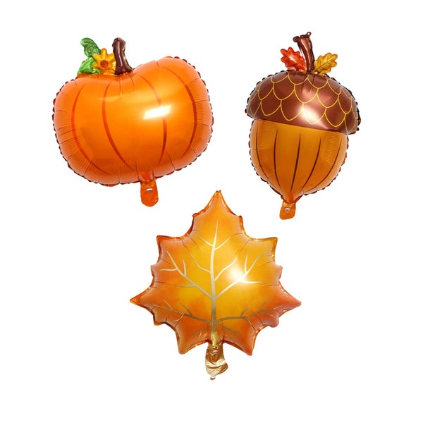 Fall Themed Party Decorations Balloons | Thanksgiving Decorations | Fall Baby Shower Balloon | Pumpkin Balloon | Maple Leaf Balloon