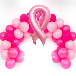 Breast Cancer DIY Balloon Garland | Breast Awareness Month | Pink Ribbon Balloon | Breast Cancer Awareness | Survivor Celebration Balloons