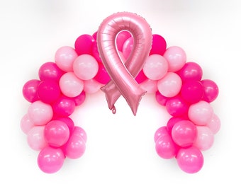 Breast Cancer DIY Balloon Garland | Breast Awareness Month | Pink Ribbon Balloon | Breast Cancer Awareness | Survivor Celebration Balloons