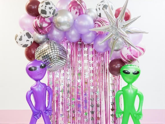 Space Cowgirl Balloon Garland Kit: Disco, Alien, Starburst Balloons