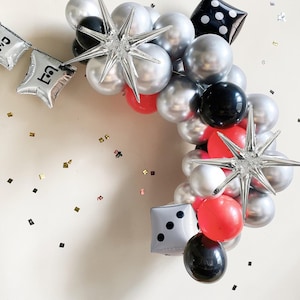 Kit de Guirlanda de Balões Cassino: Decorações para Festa de Aniversário, Despedida de Solteira ou Chá de Panela em Estilo Las Vegas