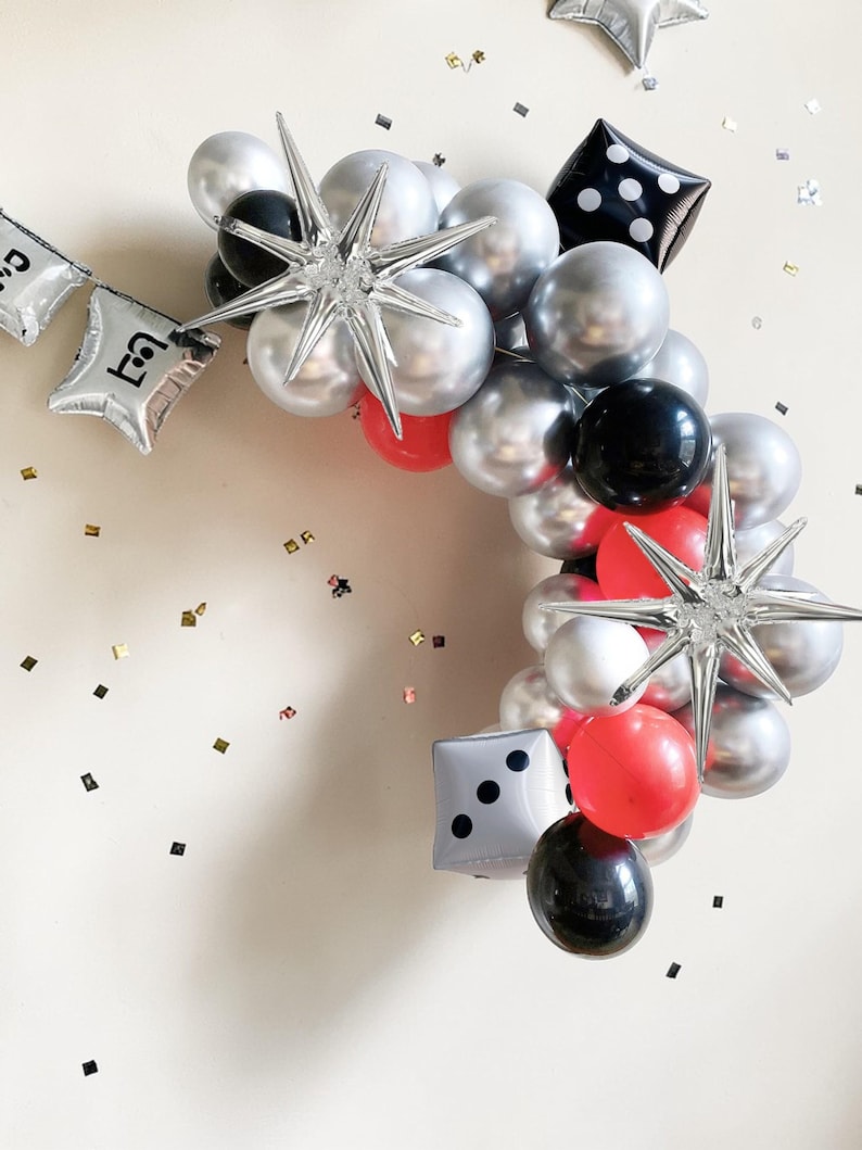 Casino Balloon Garland Kit: Vegas Birthday Bachelorette Bridal Shower Party Decorations image 1