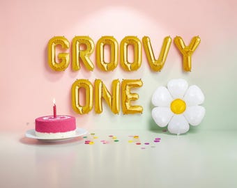 Groovy One 1st Birthday Banner: 70s Boho Daisy Party Decor
