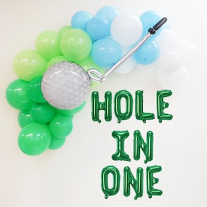 Hoyo en uno 1er cumpleaños Primer cumpleaños / Lets Par Tee Golf Fiesta de cumpleaños Cumpleaños de golf Guirnalda de globos / 1er cumpleaños de golf
