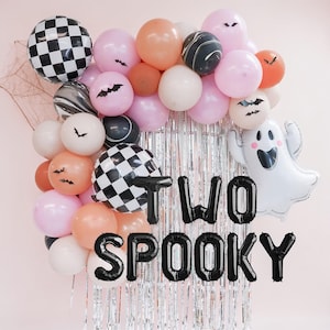 Two Spooky 2nd Birthday Balloon Garland: Ghost Party Decorations