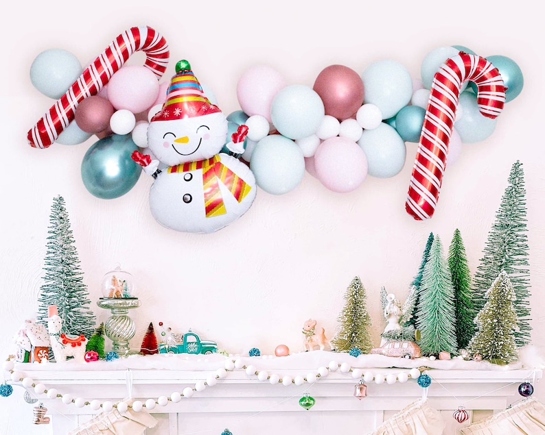 Christmas Balloons DIY Kit blue  Winter Onederland Balloon image 1