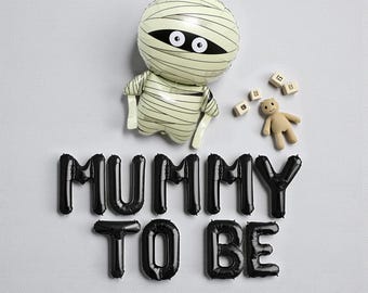 Mummy To Be Balloon Banner: Halloween Baby Shower Decorations
